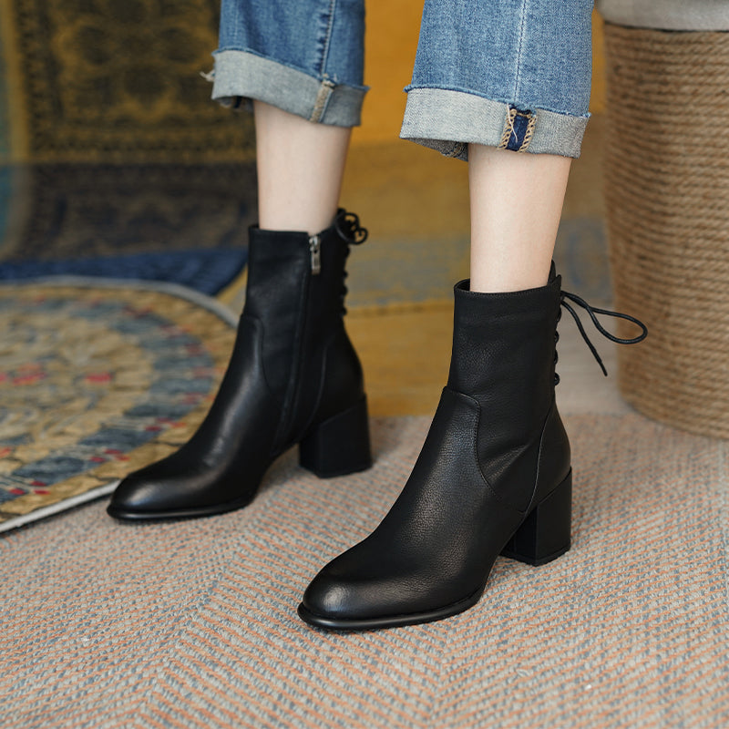 Coral Handmade Genuine Leather Heeled Ankle Boots NEW GEW