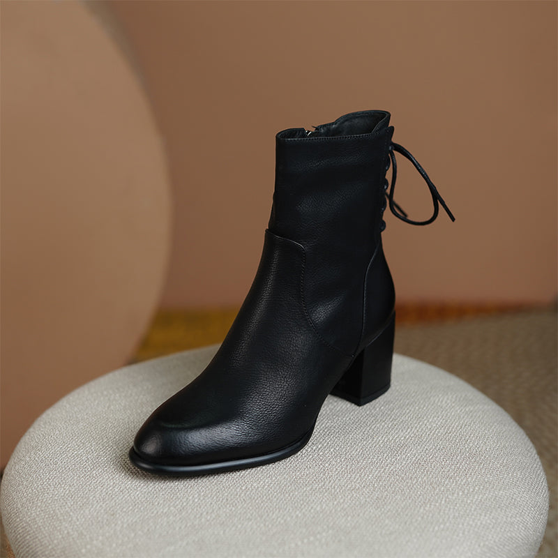Coral Handmade Genuine Leather Heeled Ankle Boots NEW GEW