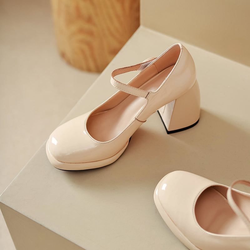 Claire Chunky Heel Mary Janes Pumps NEW GEW