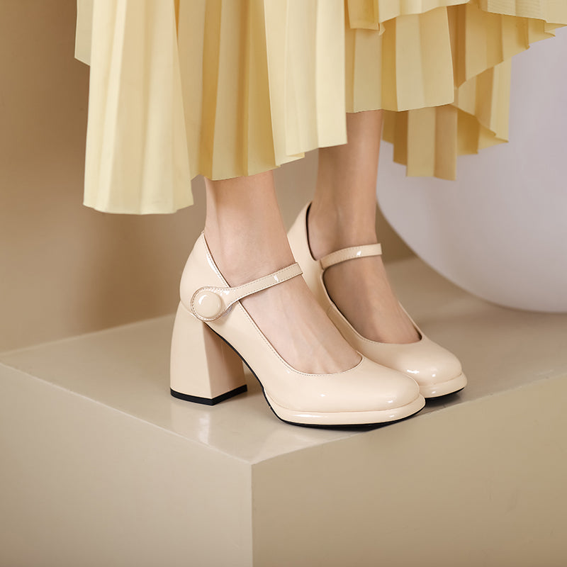 Claire Chunky Heel Mary Janes Pumps NEW GEW