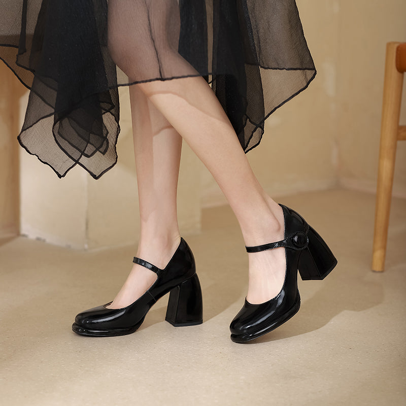 Claire Chunky Heel Mary Janes Pumps NEW GEW