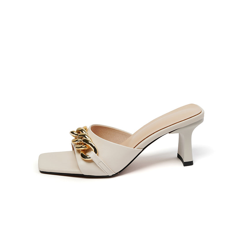Cattleya Open Toe Mules with Chain Newgew