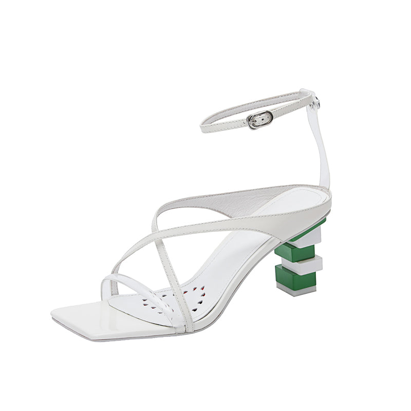 Clover Novelty Heel Cross Strap Sandals NEW GEW