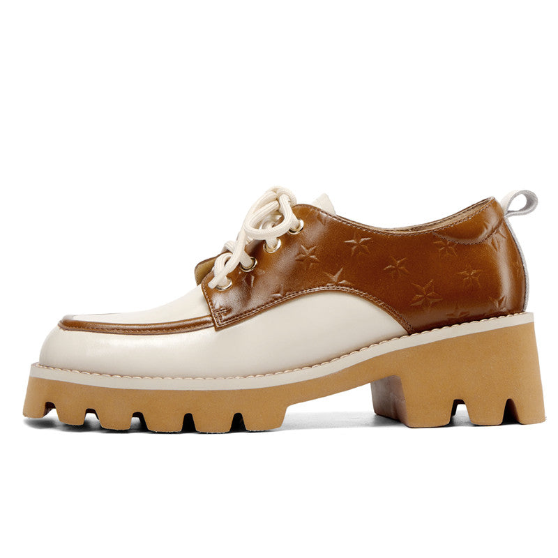 Dalary Handmade Patchwork Platform Chunky Oxfords NEW GEW