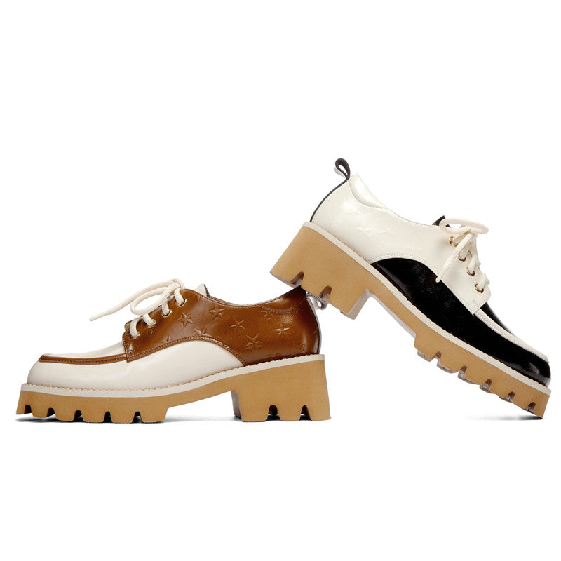 Dalary Handmade Patchwork Platform Chunky Oxfords NEW GEW