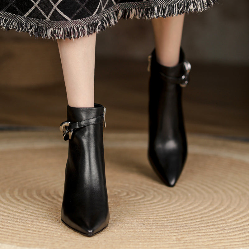Cheyenne Heeled Ankle Boots with Chain NEW GEW