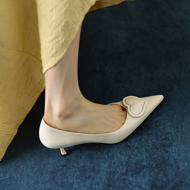 Destiny Pointy Toe Heart Kitten Heels NEW GEW