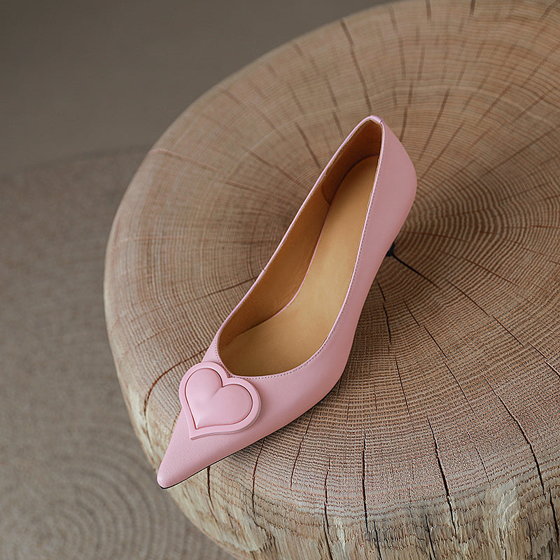Destiny Pointy Toe Heart Kitten Heels NEW GEW