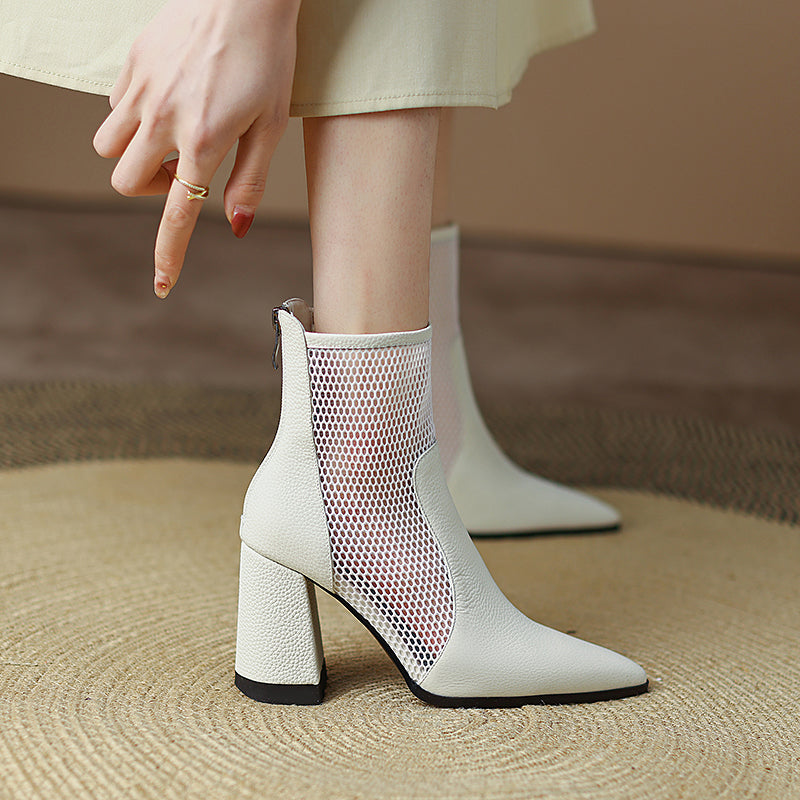Daisy Heeled Mesh Ankle Boots NEW GEW