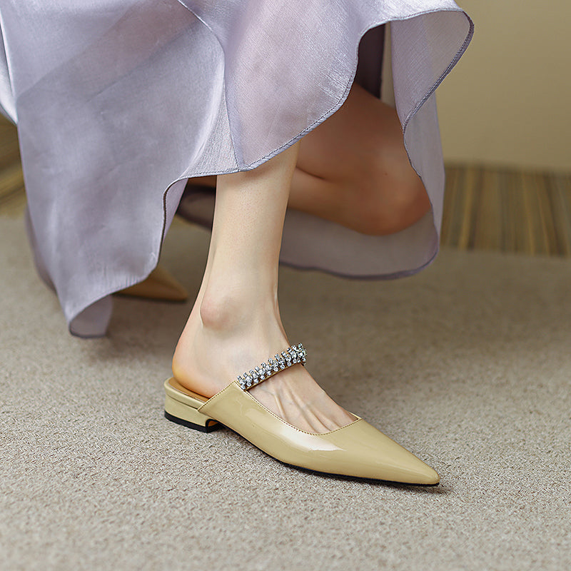 Comp Toe Mule Danni Pointy Toe Mules with Rhinestones – PinTow