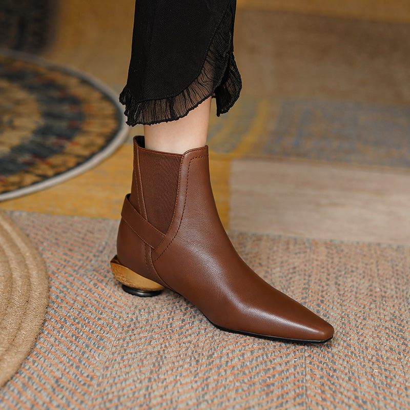 Cambria Handmade Pointy Toe Novelty Ankle Boots Newgew