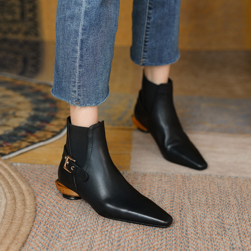 Cambria Handmade Pointy Toe Novelty Ankle Boots Newgew