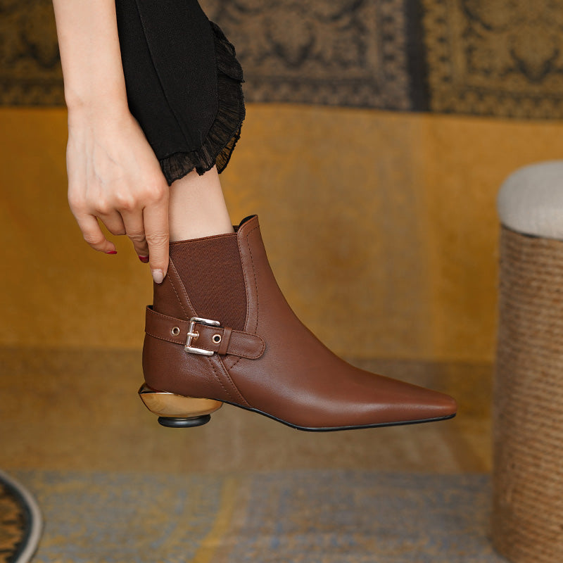 Cambria Handmade Pointy Toe Novelty Ankle Boots Newgew