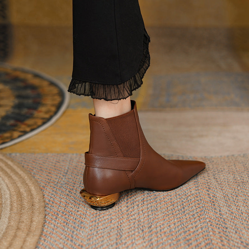 Cambria Handmade Pointy Toe Novelty Ankle Boots Newgew