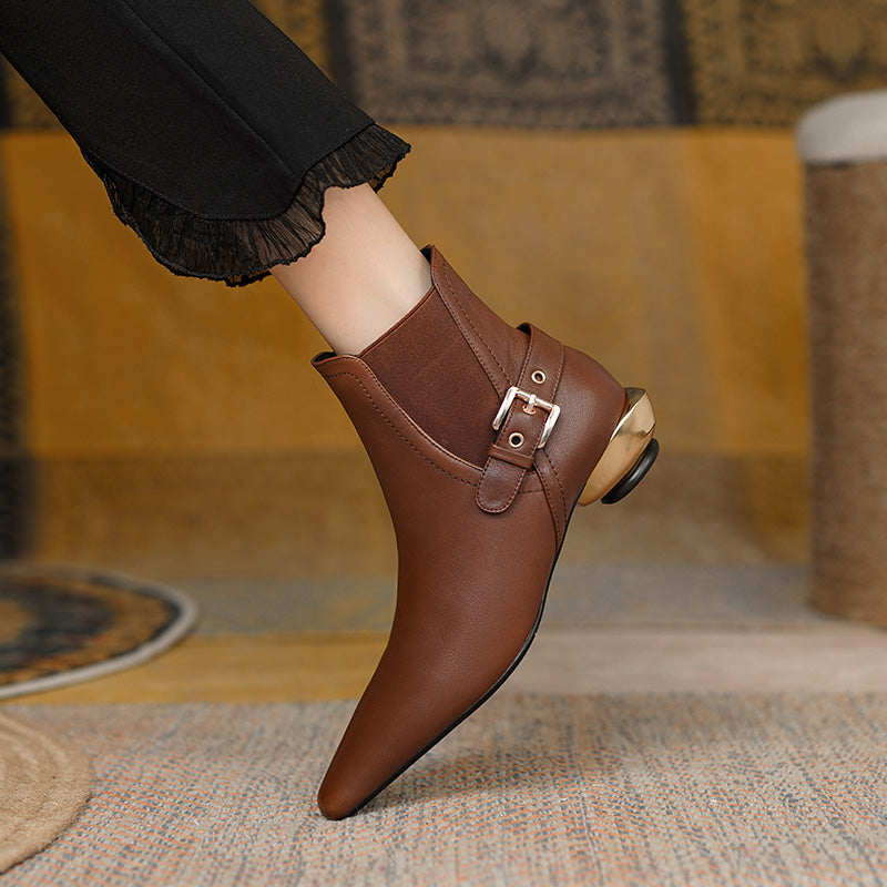 Cambria Handmade Pointy Toe Novelty Ankle Boots Newgew