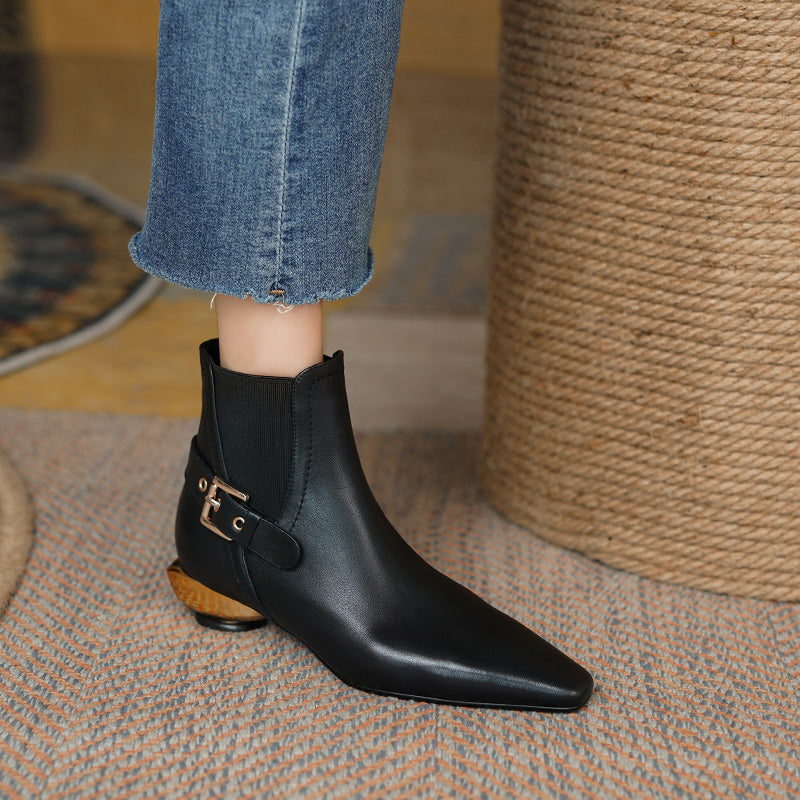 Cambria Handmade Pointy Toe Novelty Ankle Boots Newgew