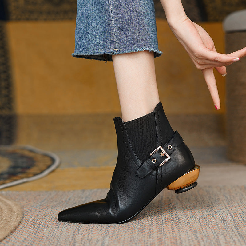 Cambria Handmade Pointy Toe Novelty Ankle Boots Newgew