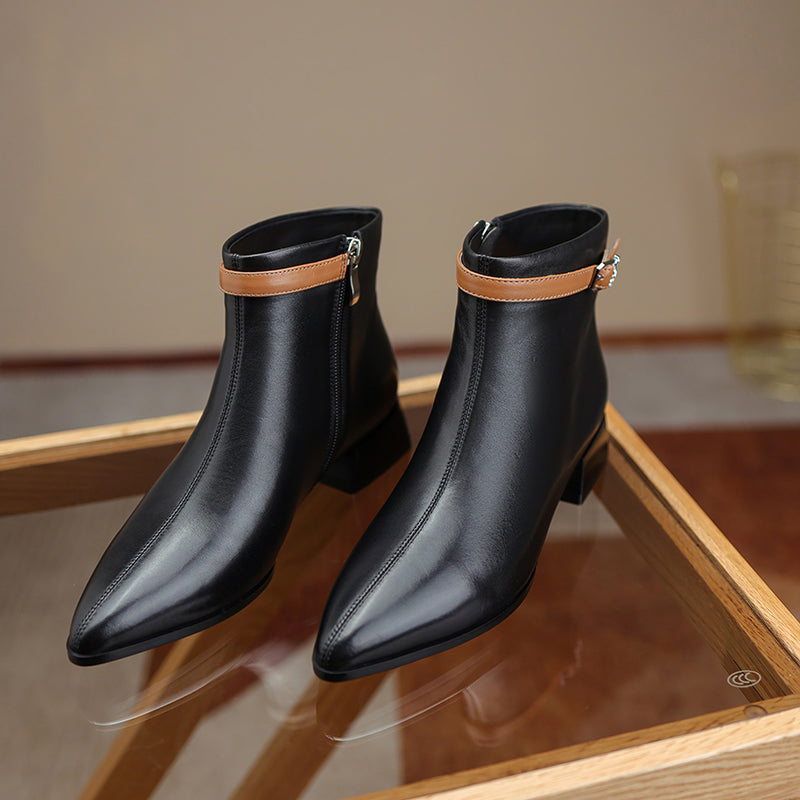 Colette Pointy Toe Genuine Leather Ankle Boots NEW GEW