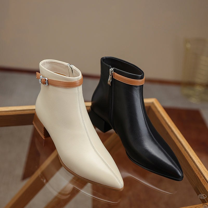 Colette Pointy Toe Genuine Leather Ankle Boots NEW GEW