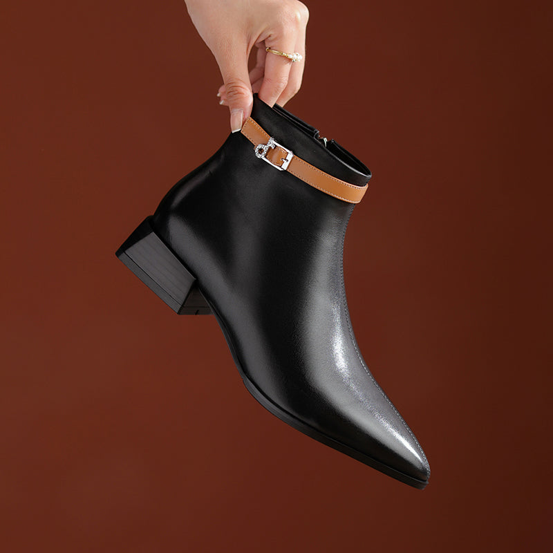 Colette Pointy Toe Genuine Leather Ankle Boots NEW GEW