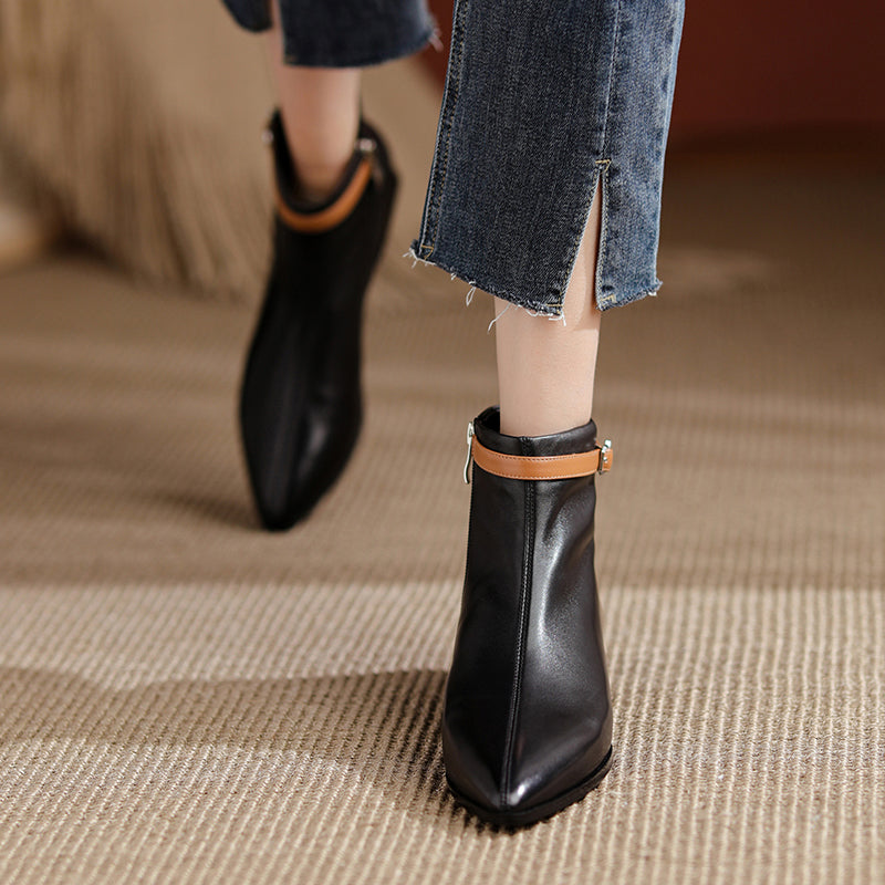 Colette Pointy Toe Genuine Leather Ankle Boots NEW GEW