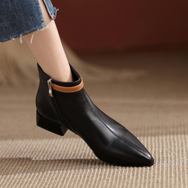 Colette Pointy Toe Genuine Leather Ankle Boots NEW GEW