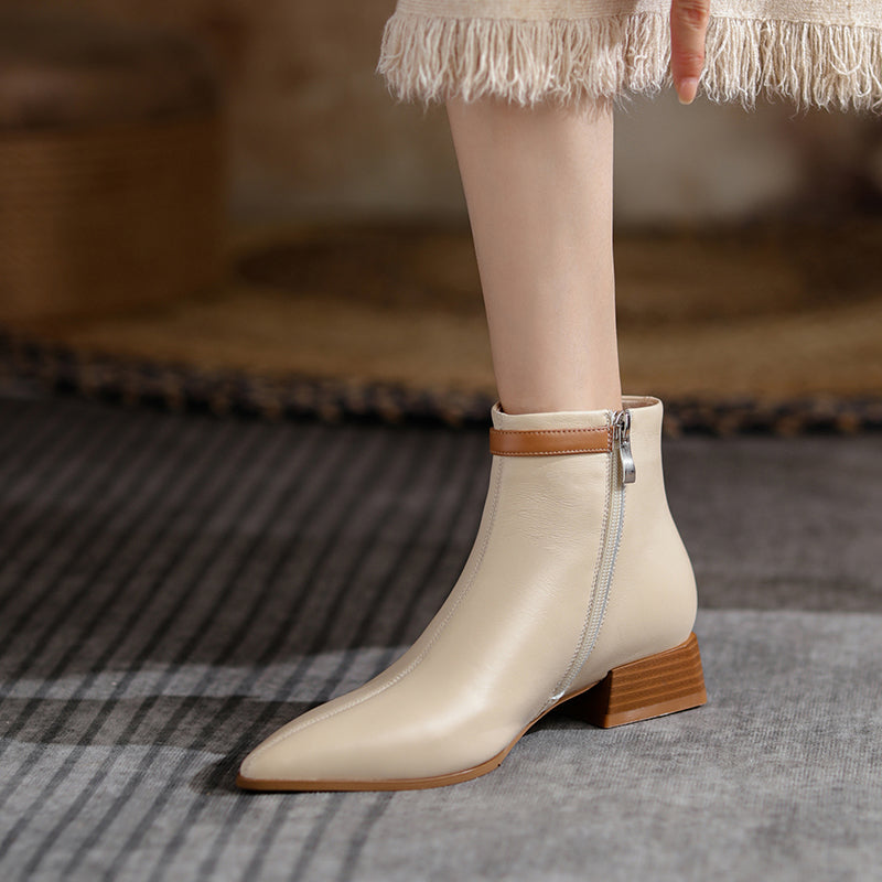 Colette Pointy Toe Genuine Leather Ankle Boots NEW GEW