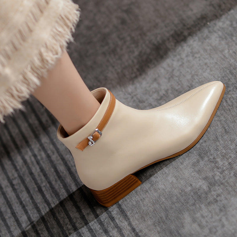 Colette Pointy Toe Genuine Leather Ankle Boots NEW GEW