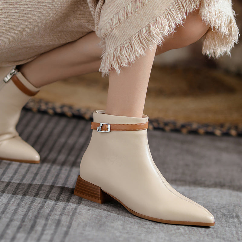 Colette Pointy Toe Genuine Leather Ankle Boots NEW GEW