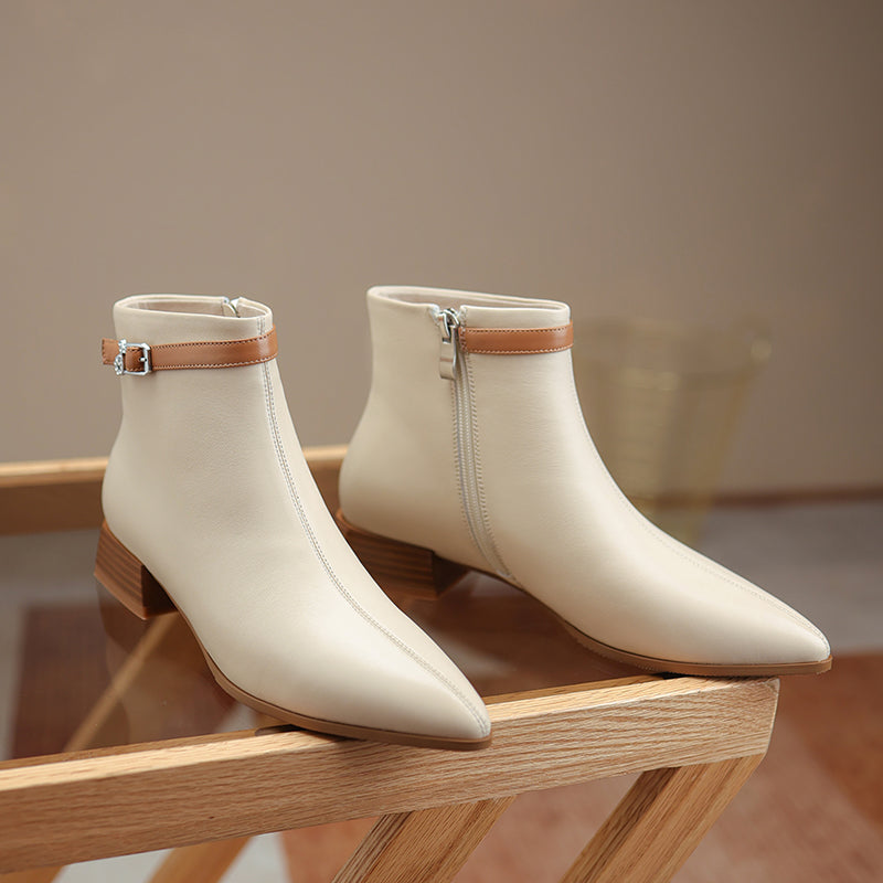 Colette Pointy Toe Genuine Leather Ankle Boots NEW GEW