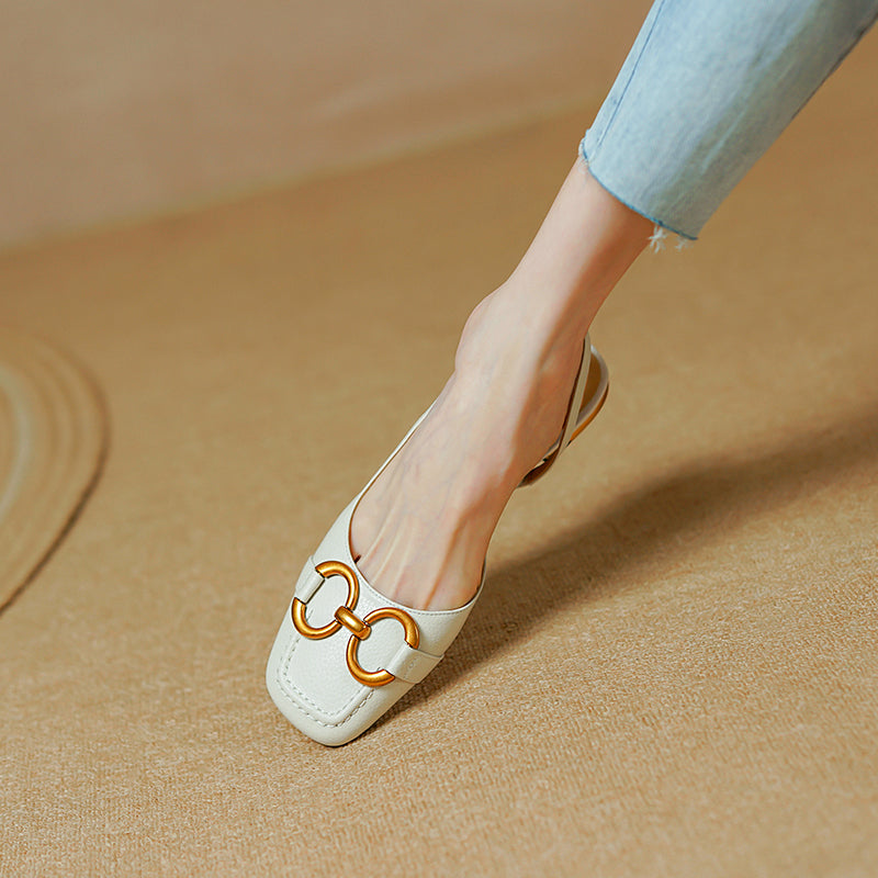 Debora Genuine Leather Slingback Flats NEW GEW
