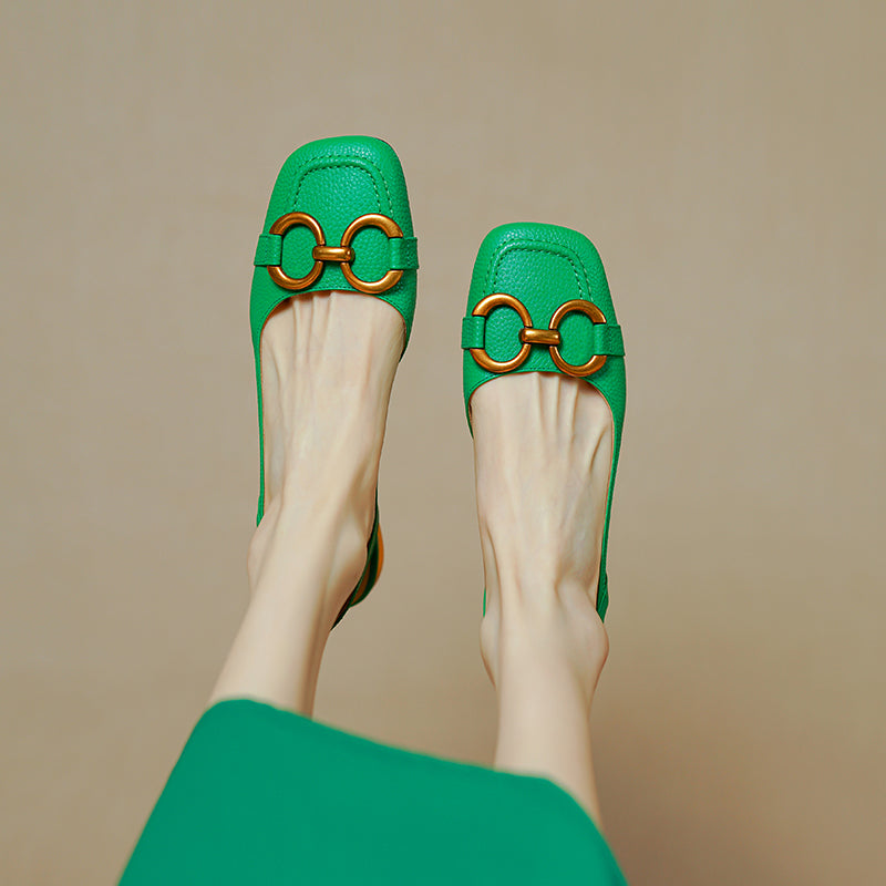 Debora Genuine Leather Slingback Flats NEW GEW