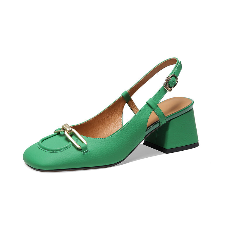 Charlene Slingback Heels with Chain Newgew
