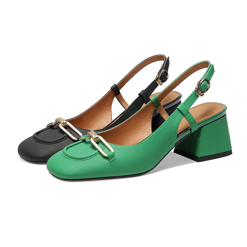 Charlene Slingback Heels with Chain Newgew
