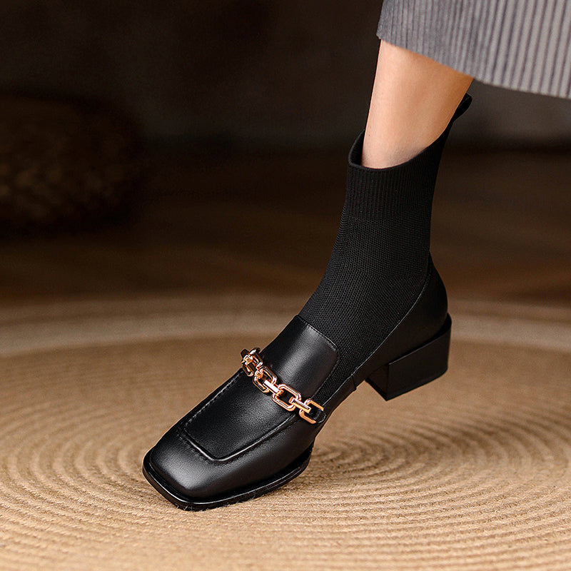 Cadence Loafer Style Sock Ankle Boots Newgew