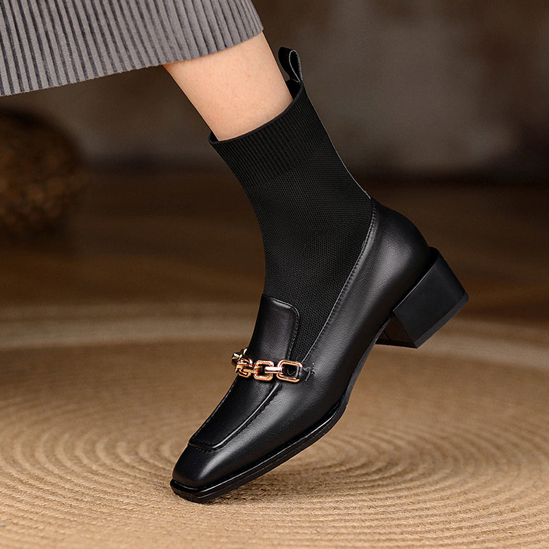 Cadence Loafer Style Sock Ankle Boots Newgew