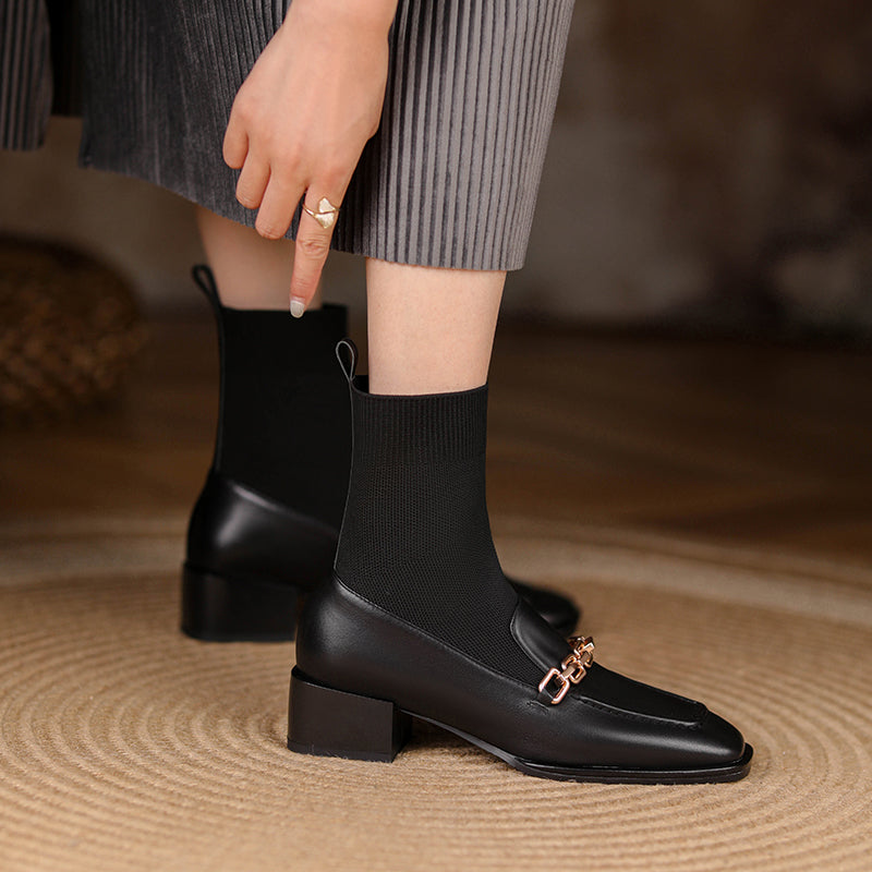 Cadence Loafer Style Sock Ankle Boots Newgew
