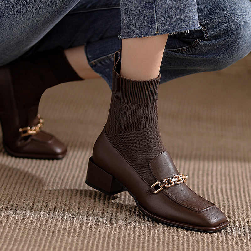 Cadence Loafer Style Sock Ankle Boots Newgew
