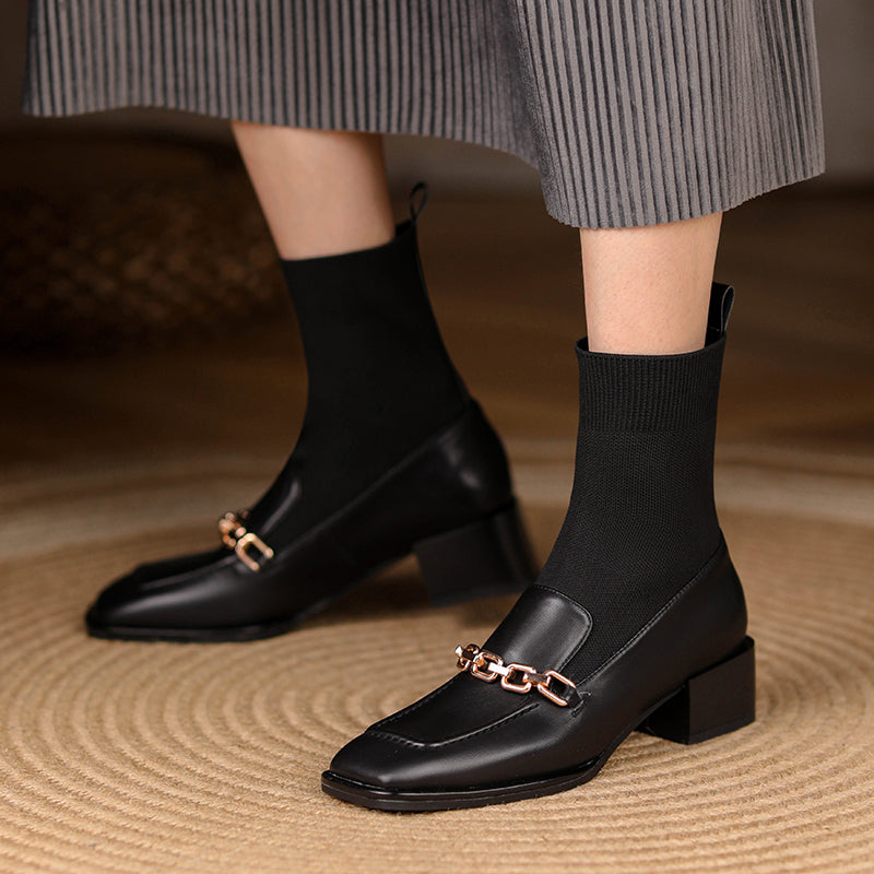 Cadence Loafer Style Sock Ankle Boots Newgew