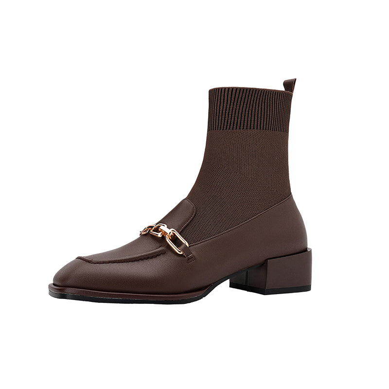 Cadence Loafer Style Sock Ankle Boots Newgew