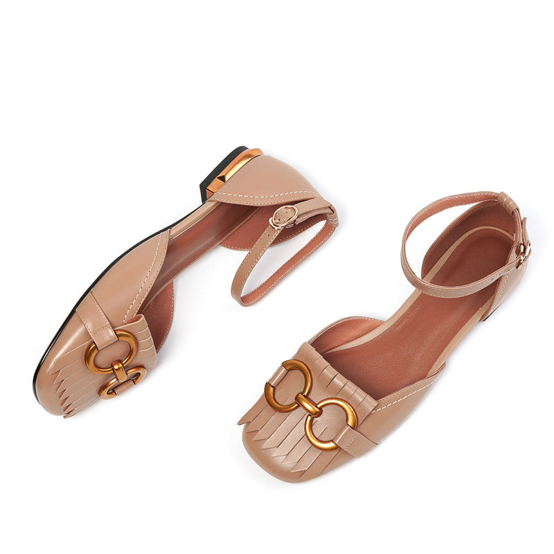 Drew Handmade Ankle Strap Flats with Tassel NEW GEW