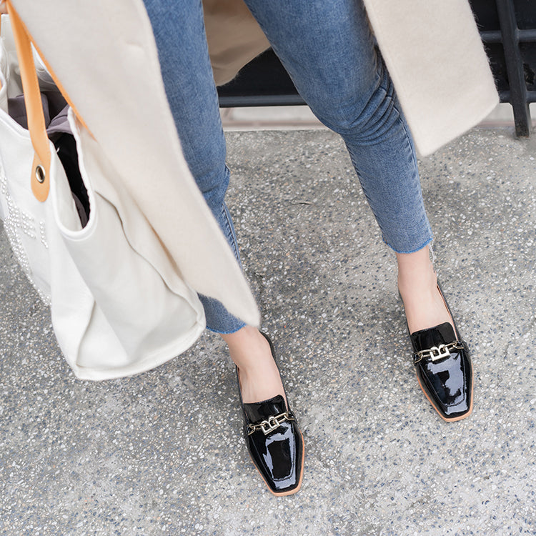 Colbie Heeled Loafers with Metallic Decor NEW GEW