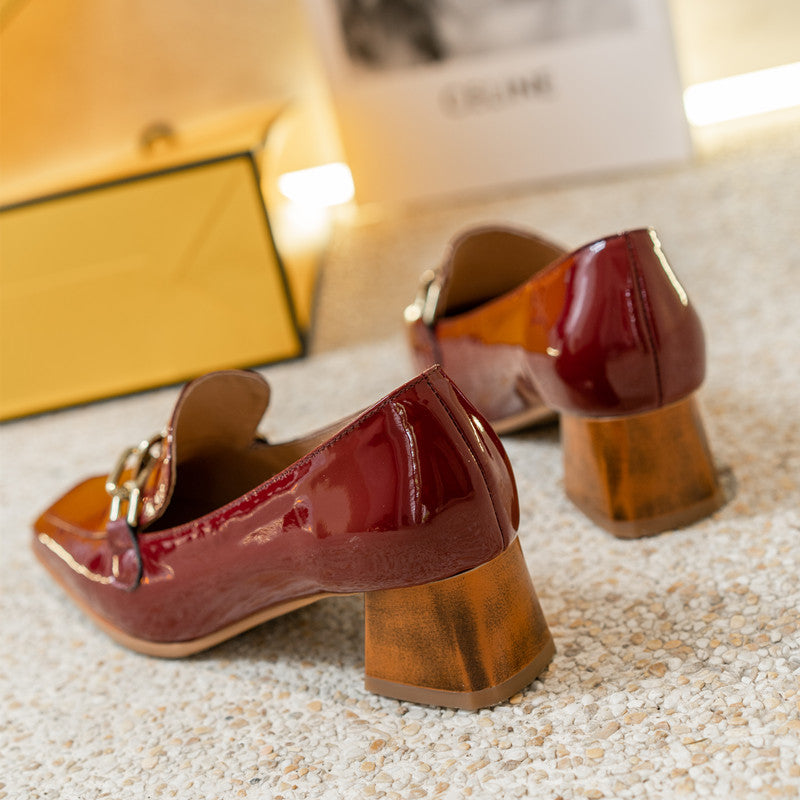 Colbie Heeled Loafers with Metallic Decor NEW GEW