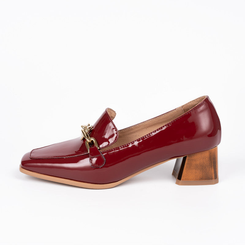 Colbie Heeled Loafers with Metallic Decor NEW GEW
