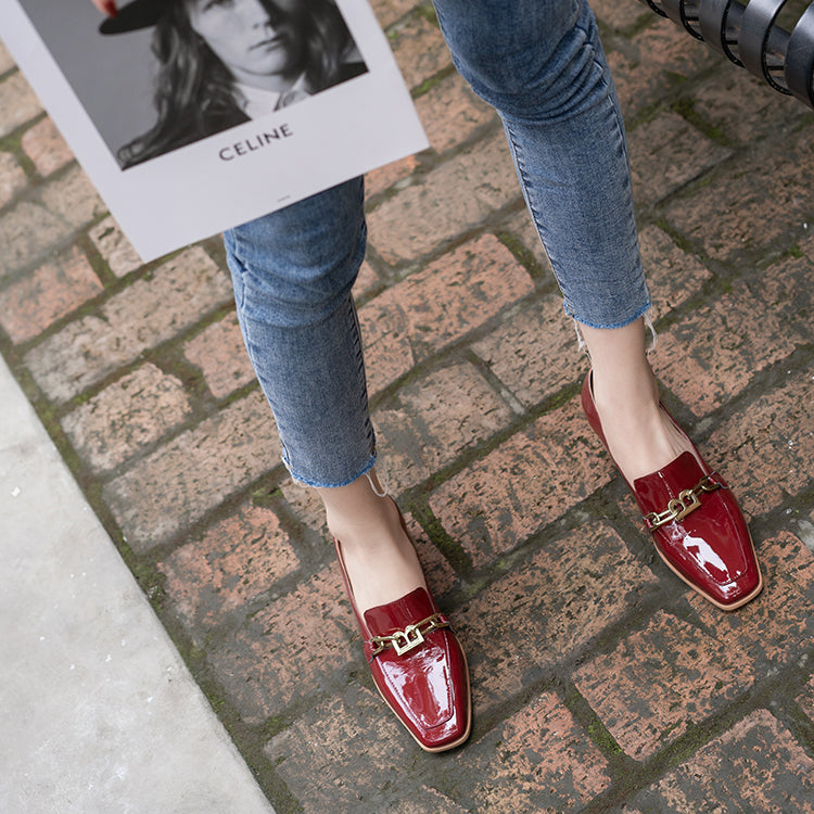 Colbie Heeled Loafers with Metallic Decor NEW GEW