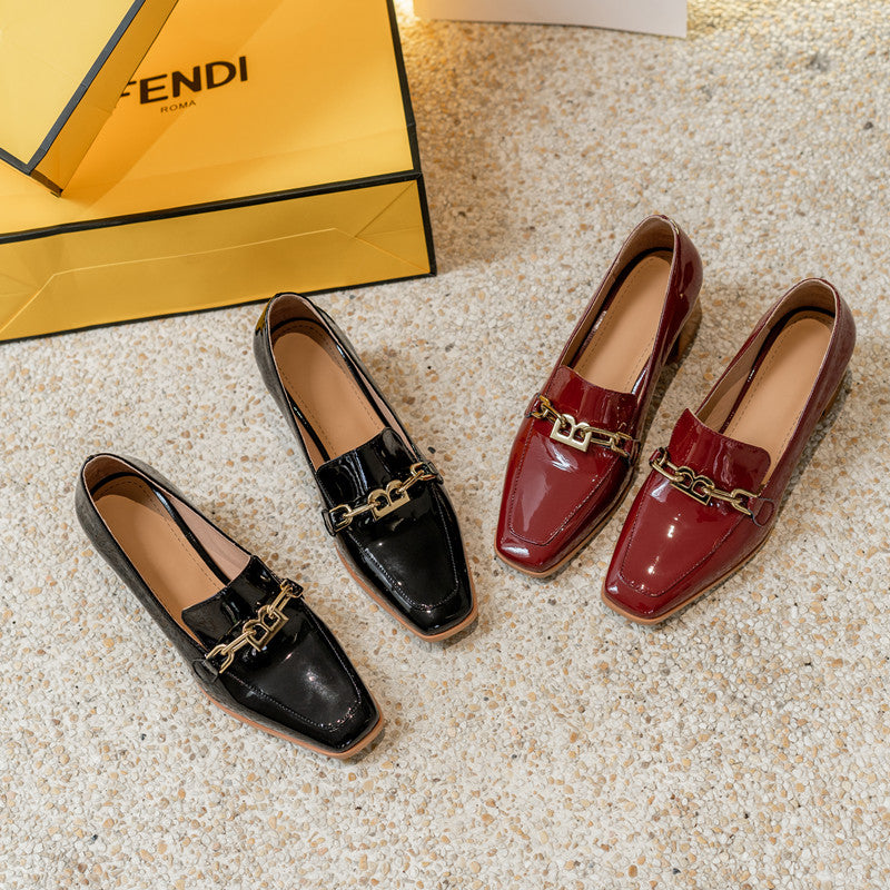 Colbie Heeled Loafers with Metallic Decor NEW GEW
