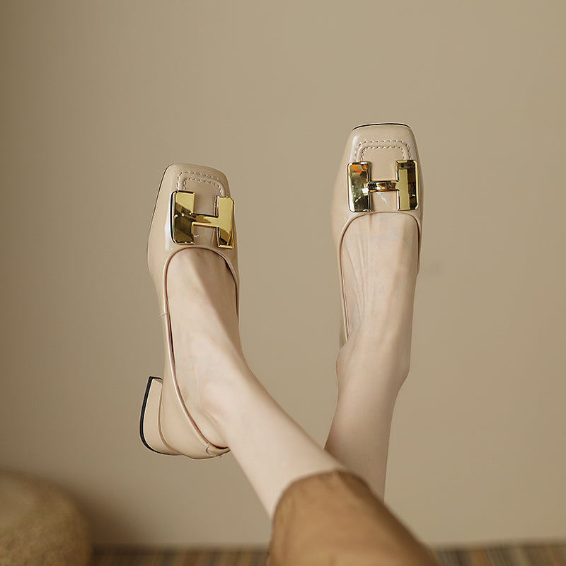 Dylan Low Heeled Ballet Flats with Metal NEW GEW