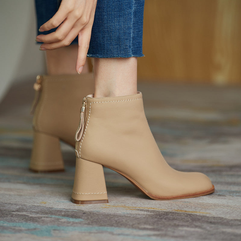 Charli Handmade Genuine Leather Heeled Ankle Boots NEW GEW