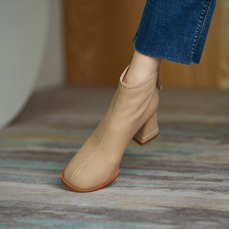 Charli Handmade Genuine Leather Heeled Ankle Boots NEW GEW