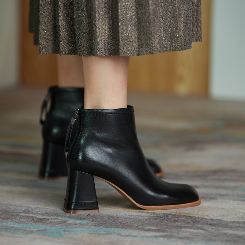 Charli Handmade Genuine Leather Heeled Ankle Boots NEW GEW